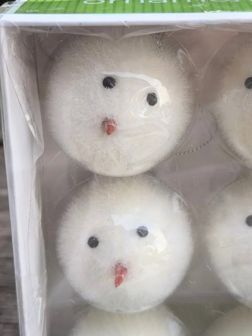 2009 Set Of 12 Target Snowman Fuzzy Round Christmas Ornaments NEW in Box